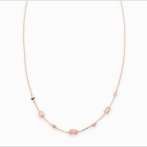 Alina Choker Necklace In Neutral Gemstone Mix And 14k Rose Gold
